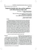 Temperature-humidity index values and their significance on the daily production of dairy cattle