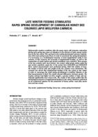 Late winter feeding stimulates rapid spring development of carniolan honey bee colonies (Apis mellifera carnica)