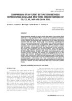 COMPARISON OF DIFFERENT EXTRACTION METHODS REPRESENTING AVAILABLE AND TOTAL CONCENTRATIONS OF Cd, Cu, Fe, Mn and Zn IN SOIL