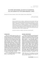 IN VITRO ANTIFUNGAL ACTIVITY OF ESSENTIAL OILS ON GROWTH OF PHYTOPATHOGENIC FUNGI