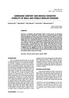 CARNOSINE CONTENT AND MUSCLE OXIDATIVE STABILITY OF MALE AND FEMALE BROILER CHICKENS