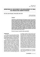 IMPORTANCE OF INVESTMENTS FOR DEVELOPMENT OF TABLE EGG PRODUCTION COMPETITIVENESS