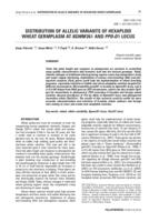 DISTRIBUTION OF ALLELIC VARIANTS OF HEXAPLOID WHEAT GERMPLASM AT XGWM261 AND PPD-D1 LOCUS