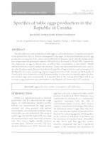 Specifics of table eggs production in the Republic of Croatia