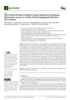 The Critical Period ofWeed Control Influences Sunflower (Helianthus annuus L.) Yield, Yield Components but Not Oil Content