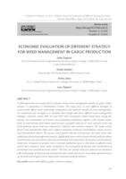 ECONOMIC EVALUATION OF DIFFERENT STRATEGY FOR WEED MANAGEMENT IN GARLIC PRODUCTION