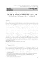 DECLINE OF ARABLE FLORA DIVERSITY IN ISTRIA (FROM THE YEAR 2005 TO THE YEAR 2017)