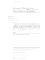 Germination of Industrial Hemp (Cannabis sativa L.) at Different Level of Sodium Chloride and Temperatures