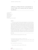 Influence of Plant Density and Hybrid on Grain Yield, Oil Content and Oil Yield of Sunflower