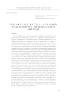 Intelektualni kapital u agrarnom poduzetništvu – determinante i mjerenje