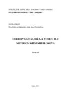 ODREĐIVANJE SADRŽAJA VODE U TLU METODOM GIPSANIH BLOKOVA