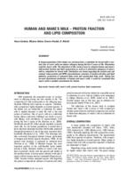 prikaz prve stranice dokumenta HUMAN AND MARE'S MILK - PROTEIN FRACTION AND LIPID COMPOSITION