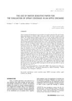 prikaz prve stranice dokumenta THE USE OF WATER SENSITIVE PAPER FOR THE EVALUATION OF SPRAY COVERAGE IN AN APPLE ORCHARD