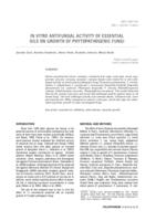 prikaz prve stranice dokumenta IN VITRO ANTIFUNGAL ACTIVITY OF ESSENTIAL OILS ON GROWTH OF PHYTOPATHOGENIC FUNGI