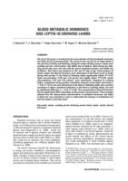 prikaz prve stranice dokumenta BLOOD METABOLIC HORMONES AND LEPTIN IN GROWING LAMBS