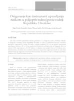 prikaz prve stranice dokumenta Osiguranje kao instrument upravljanja rizikom u poljoprivrednoj proizvodnji Republike Hrvatske