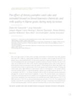 prikaz prve stranice dokumenta The effect of dietary pumpkin seed cake and extruded linseed on blood haemato-chemicals and milk quality in Alpine goats during early lactation