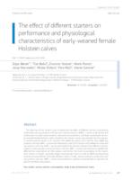 prikaz prve stranice dokumenta The effect of different starters on performance and physiological characteristics of early-weaned female Holstein calves