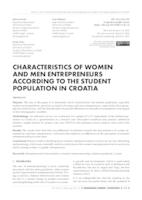 prikaz prve stranice dokumenta Characteristics of women and men entrepreneurs according to the student population in Croatia